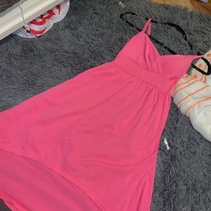 Hot pink High Low Padded Sun Dress